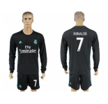 Real Madrid #7 Ronaldo Away Long Sleeves Soccer Club Jersey