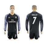 Real Madrid #7 Ronaldo Sec Away Long Sleeves Soccer Club Jersey 1