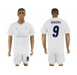 Real Madrid #9 Benzema Marine Environmental Protection Home Soccer Club Jersey