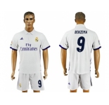 Real Madrid #9 Benzema White Home Soccer Club Jersey 3
