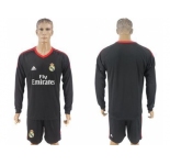Real Madrid Blank Black Goalkeeper Long Sleeves Soccer Club Jersey