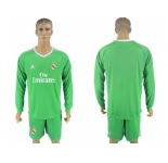 Real Madrid Blank Green Goalkeeper Long Sleeves Soccer Club Jersey