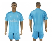 Real Madrid Blank Sky Blue Goalkeeper Soccer Club Jersey 1