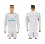 Real Madrid Blank White Home Long Sleeves Soccer Club Jersey