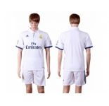 Real Madrid Blank White Home Soccer Club Jersey 4