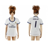 Women's Real Madrid #1 Casillas Home Soccer Club Jersey1