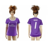Women's Real Madrid #1 Navas Away Soccer Club Jersey1