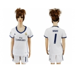 Women's Real Madrid #1 Navas Home Soccer Club Jersey2