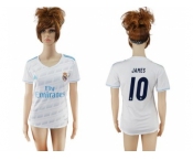 Women's Real Madrid #10 James Home Soccer Club Jersey2
