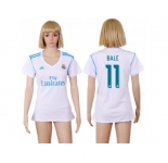 Women's Real Madrid #11 Bale Home Soccer Club Jersey