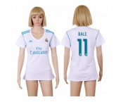 Women's Real Madrid #11 Bale Home Soccer Club Jersey