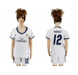 Women's Real Madrid #12 Marcelo Home Soccer Club Jersey3