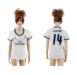 Women's Real Madrid #14 Casemiro Home Soccer Club Jersey3