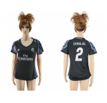 Women's Real Madrid #2 Carvajal Sec Away Soccer Club Jersey