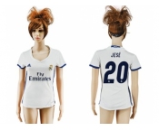 Women's Real Madrid #20 Jese Home Soccer Club Jersey 2