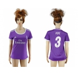 Women's Real Madrid #3 Pepe Away Soccer Club Jersey1