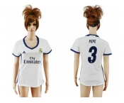 Women's Real Madrid #3 Pepe Home Soccer Club Jersey2