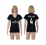 Women's Real Madrid #4 Sergio Ramos Away Soccer Club Jersey