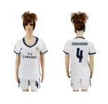 Women's Real Madrid #4 Sergio Ramos Home Soccer Club Jersey3