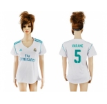 Women's Real Madrid #5 Varane Home Soccer Club Jersey