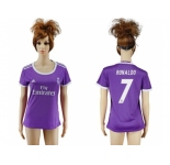 Women's Real Madrid #7 Ronaldo Away Soccer Club Jersey2