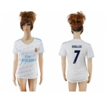 Women's Real Madrid #7 Ronaldo Home Soccer Club Jersey2