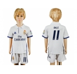 Real Madrid #11 Bale White Home Kid Soccer Club Jersey1