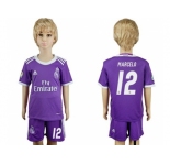 Real Madrid #12 Marcelo Away Kid Soccer Club Jersey2