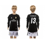 Real Madrid #13 K.Casilla Black Goalkeeper Long Sleeves Kid Soccer Club Jersey