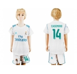 Real Madrid #14 Casemiro White Home Kid Soccer Club Jersey