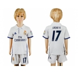 Real Madrid #17 Lucas V. White Home Kid Soccer Club Jersey2