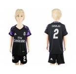 Real Madrid #2 Carvajal Black Kid Soccer Club Jersey
