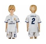 Real Madrid #2 Carvajal White Home Kid Soccer Club Jersey1