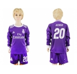 Real Madrid #20 Asensio Away Long Sleeves Kid Soccer Club Jersey
