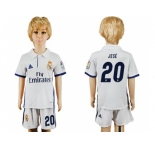 Real Madrid #20 Jese White Home Kid Soccer Club Jersey
