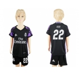 Real Madrid #22 Isco Black Kid Soccer Club Jersey