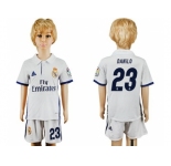 Real Madrid #23 Danilo White Home Kid Soccer Club Jersey1