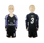 Real Madrid #3 Pepe Sec Away Long Sleeves Kid Soccer Club Jersey