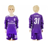Real Madrid #31 R.Yanez Away Long Sleeves Kid Soccer Club Jersey