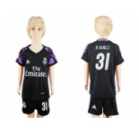 Real Madrid #31 R.Yanez Black Kid Soccer Club Jersey