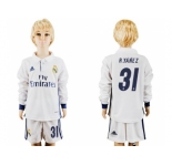 Real Madrid #31 R.Yanez Home Long Sleeves Kid Soccer Club Jersey