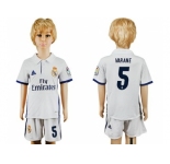 Real Madrid #5 Varane White Home Kid Soccer Club Jersey1