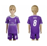 Real Madrid #8 Kroos Away Kid Soccer Club Jersey2