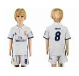 Real Madrid #8 Kroos White Home Kid Soccer Club Jersey1