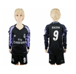 Real Madrid #9 Benzema Sec Away Long Sleeves Kid Soccer Club Jersey