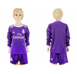 Real Madrid Blank Away Long Sleeves Kid Soccer Club Jersey