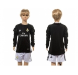 Real Madrid Blank Black Goalkeeper Long Sleeves Kid Soccer Club Jersey