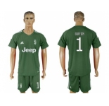 Juventus #1 Buffon Green Goalkeeper Soccer Club Jersey