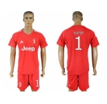 Juventus #1 Buffon Red Goalkeeper Soccer Club Jersey