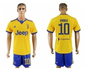 Juventus #10 Dybala Yellow Soccer Club Jersey